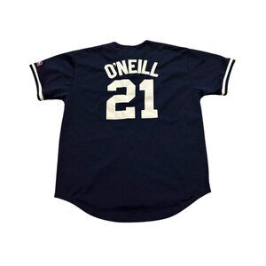 Russell Athletic New York Yankees Paul O'Neill #21 Blue MLB Stitched Jersey L